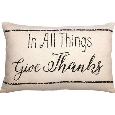 Casement Natural In All Things Give Thanks Pillow 14x22 VHC Brands - The Fox Decor
